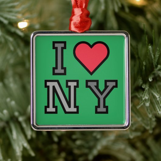 I Love New York - Ornament Groen Rood & Grijs (Boom)