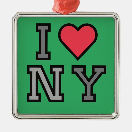 I Love New York - Ornament Groen Rood & Grijs (Voorkant)