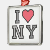 I Love New York - Ornament Wit Rood & Grijs (Links)