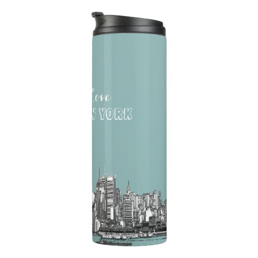 I Love New York Personalized Thermosbeker (Geroteerd rechts)