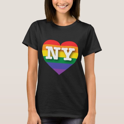 I Love New York Rainbow Heart _1  T-shirt (Voorkant)