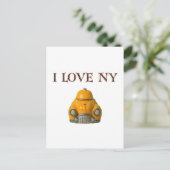 I Love New York Yellow Checkered Taxi Cab Briefkaart (Staand voorkant)