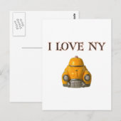 I Love New York Yellow Checkered Taxi Cab Briefkaart (Voorkant / Achterkant)