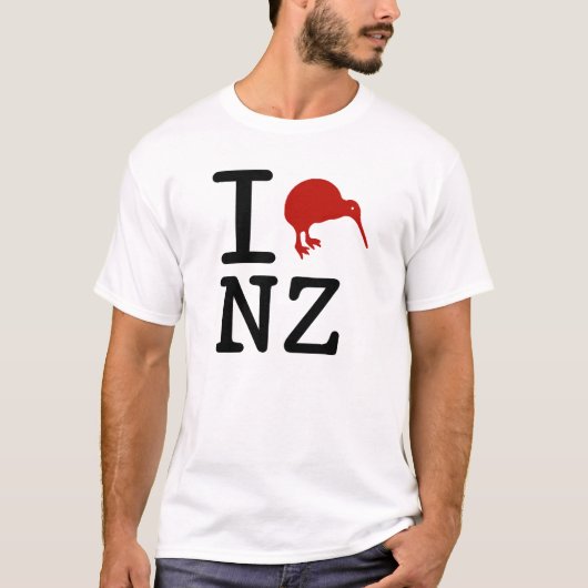 I Love New Zealand Kiwi T-Shirt (Voorkant)