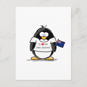 I Love New Zealand Penguin Briefkaart