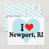 I Love Newport, RI Briefkaart (Voorkant / Achterkant)