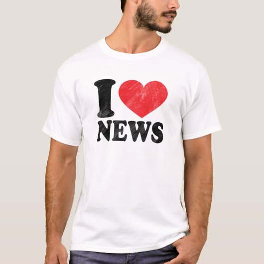 I Love News Basic T-Shirt (Voorkant)