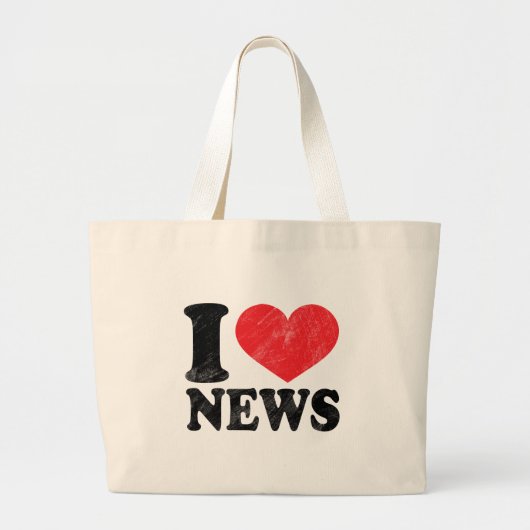 I Love News Grote Tote Bag (Voorkant)