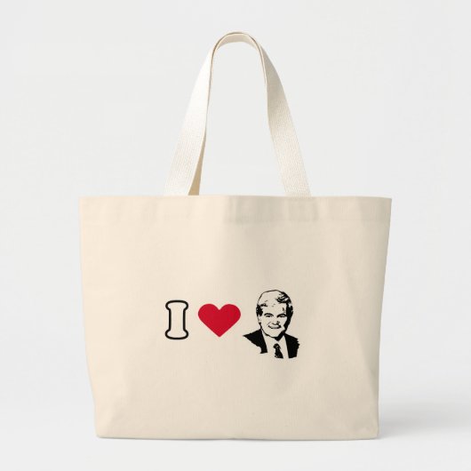 I Love Newt Gingrich Grote Tote Bag (Voorkant)