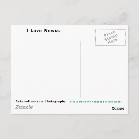 I Love Newts Briefkaart (Achterkant)