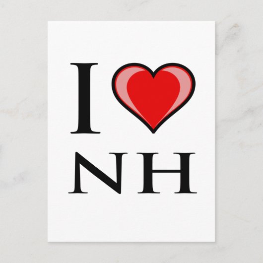 I Love NH - New Hampshire Briefkaart (Voorkant)