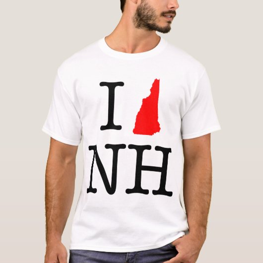 I Love NH New Hampshire T-Shirt (Voorkant)
