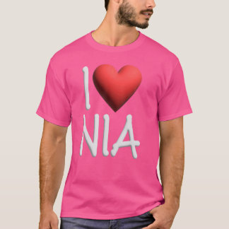 I Love Nia Name Personalized Girl Woman Friend Hea T-shirt