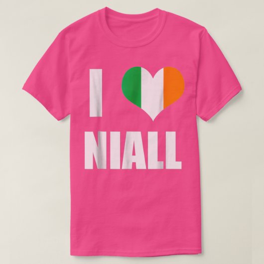 I Love Niall Ireland Flag Heart T-shirt (Design voorkant)