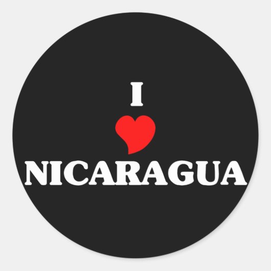 I Love Nicaragua Ronde Sticker (Voorkant)