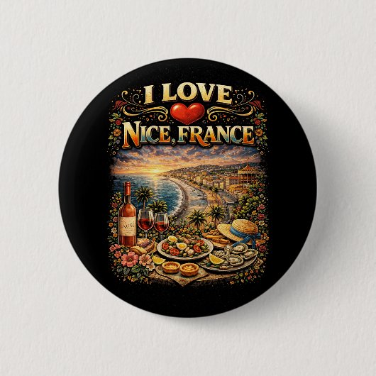 I Love Nice Ronde Button 5,7 Cm (Voorkant)