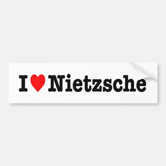 "I LOVE NIETZSCHE" BUMPERSTICKER (Voorkant)