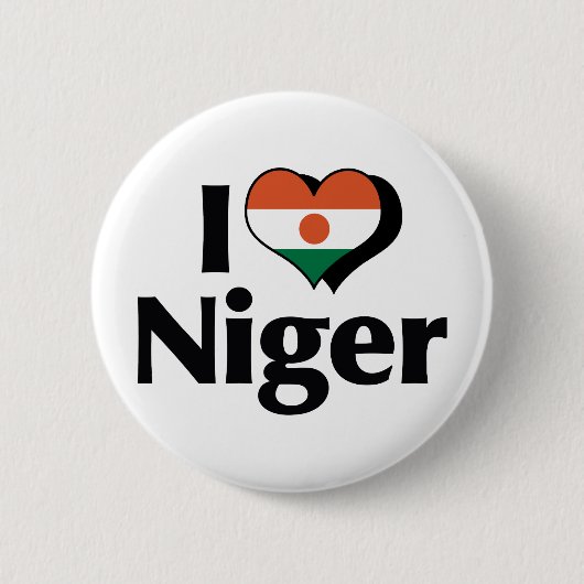 I Love Niger Flag Ronde Button 5,7 Cm (Voorkant)