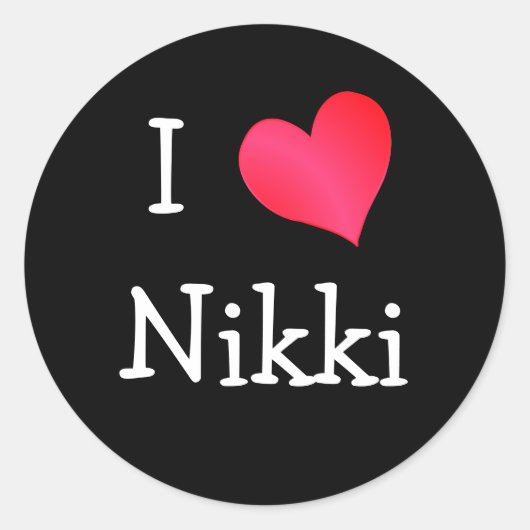 I Love Nikki Ronde Sticker (Voorkant)