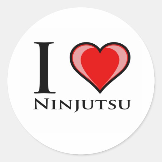 I Love Ninjutsu Ronde Sticker (Voorkant)