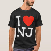 I Love Nj - Heart T Shirt For New Jersey Lovers (Voorkant)