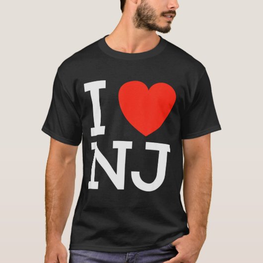 I Love Nj - Heart T Shirt For New Jersey Lovers (Voorkant)