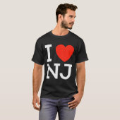 I Love Nj - Heart T Shirt For New Jersey Lovers (Voorkant volledig)