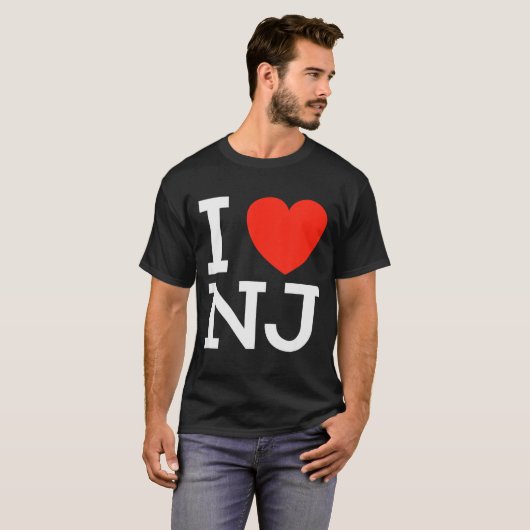 I Love Nj - Heart T Shirt For New Jersey Lovers (Voorkant volledig)