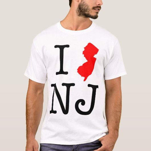 I Love NJ New Jersey T-Shirt (Voorkant)