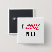 I, LOVE, NJJ VIERKANTE BUTTON 5,1 CM (Voorkant /achterkant)