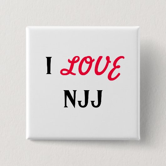 I, LOVE, NJJ VIERKANTE BUTTON 5,1 CM (Voorkant)