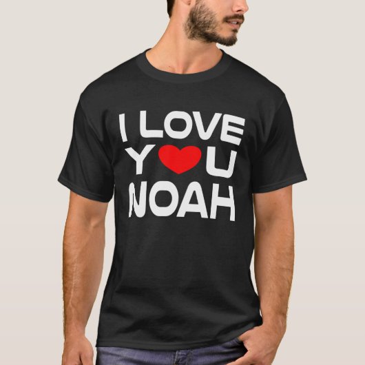 I Love Noah Red Heart to say Honey I love you T-shirt (Voorkant)