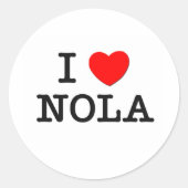 I Love Nola Ronde Sticker (Voorkant)