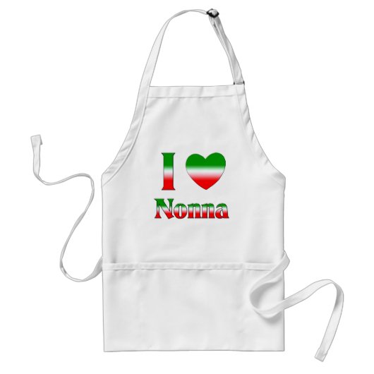 I Love Nonna (Italiaanse grootmoeder) Standaard Schort (Voorkant)