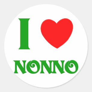 I Love Nonno (Italiaanse grootvader) Ronde Sticker