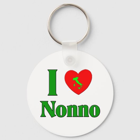 I Love Nonno (Italiaanse grootvader) Sleutelhanger (Voorkant)