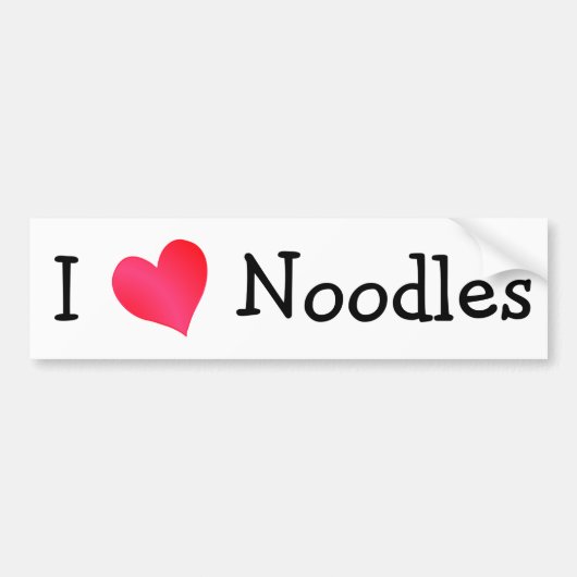 I Love Noodles Bumpersticker (Voorkant)
