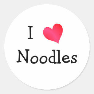 I Love Noodles Ronde Sticker