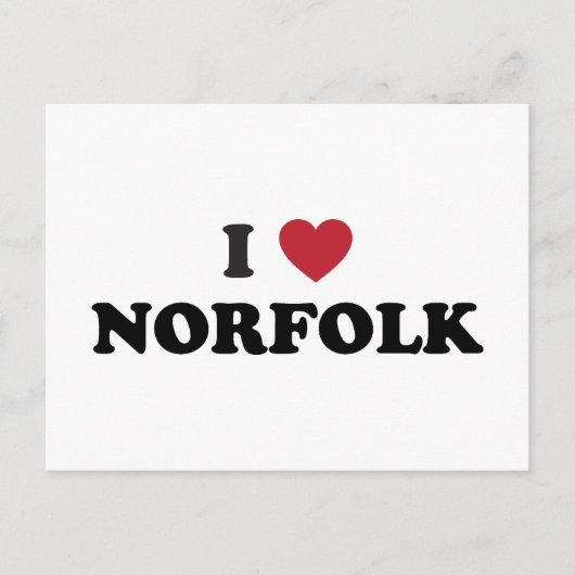 I Love Norfolk Virginia Briefkaart (Voorkant)