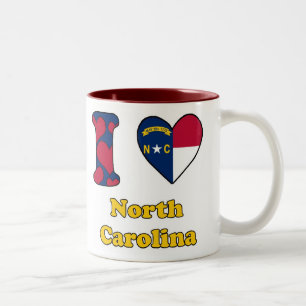 I love North Carolina Tweekleurige Koffiemok