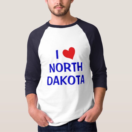 I Love North Dakota T-shirt (Voorkant)
