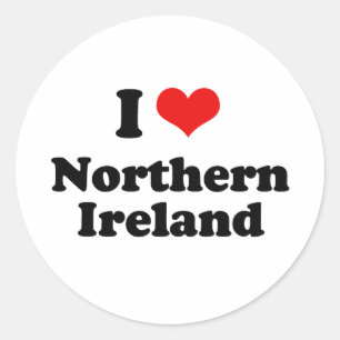 I Love Northern Ireland Tshirt Ronde Sticker