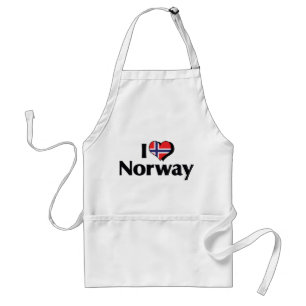 I Love Norway Flag Standaard Schort