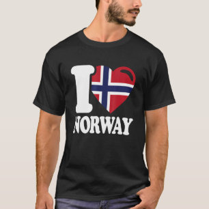 I Love Norway Homeland Noorse vlag Noorwegen T-shirt