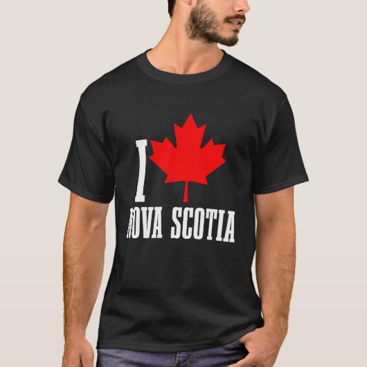 I Love Nova Scotia Maple Leaf Canada Canadian Flag T-shirt (Voorkant)