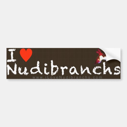 I Love Nudibranchs Bumpersticker (Voorkant)
