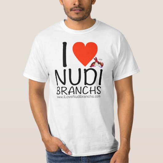 I Love Nudibranchs White T-shirt for men (Voorkant)