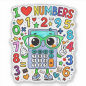 I Love Numbers Cute Math Sticker for Kids (Voorkant)