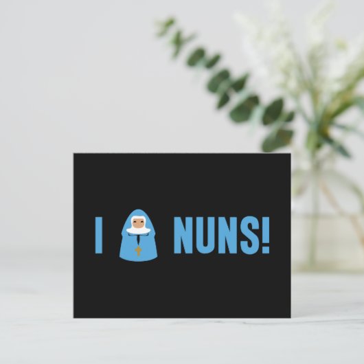 I Love Nuns Briefkaart (Staand voorkant)