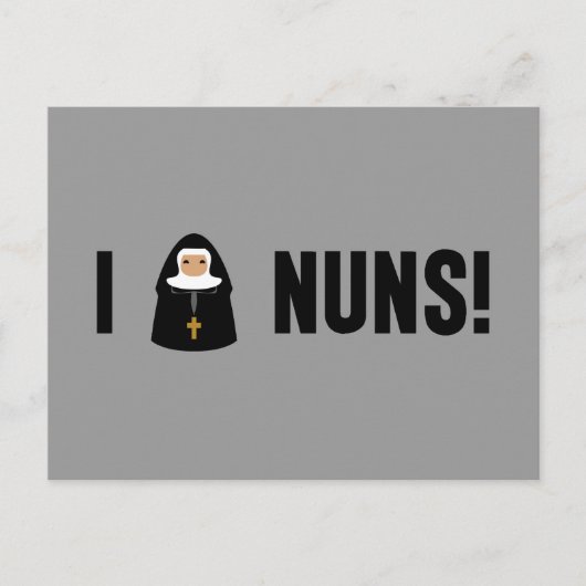 I Love Nuns Briefkaart (Voorkant)